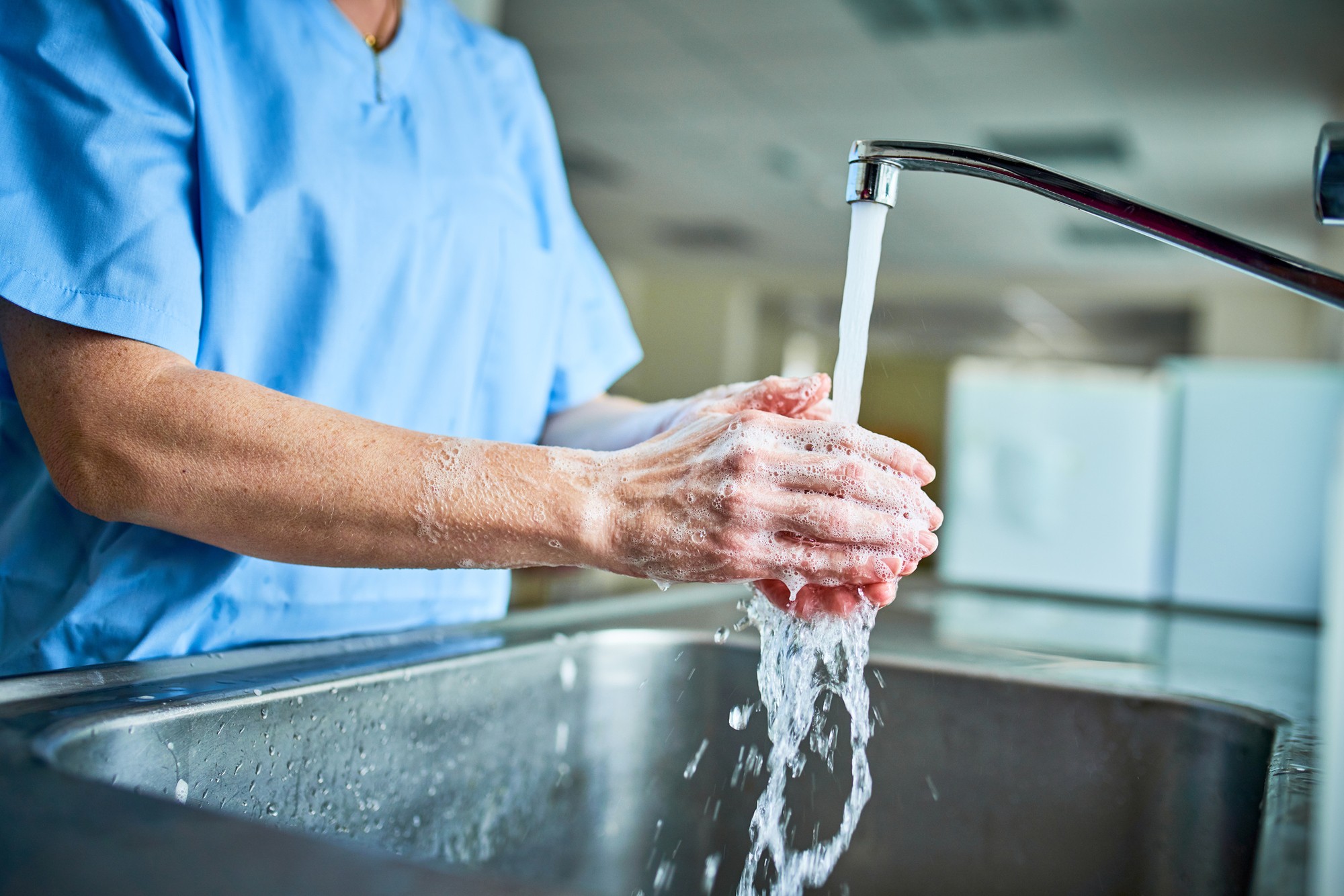 Nurse washing hands