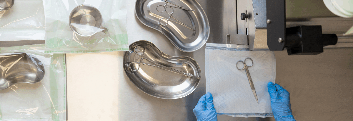 Medical equipment being prepped before a procedure.