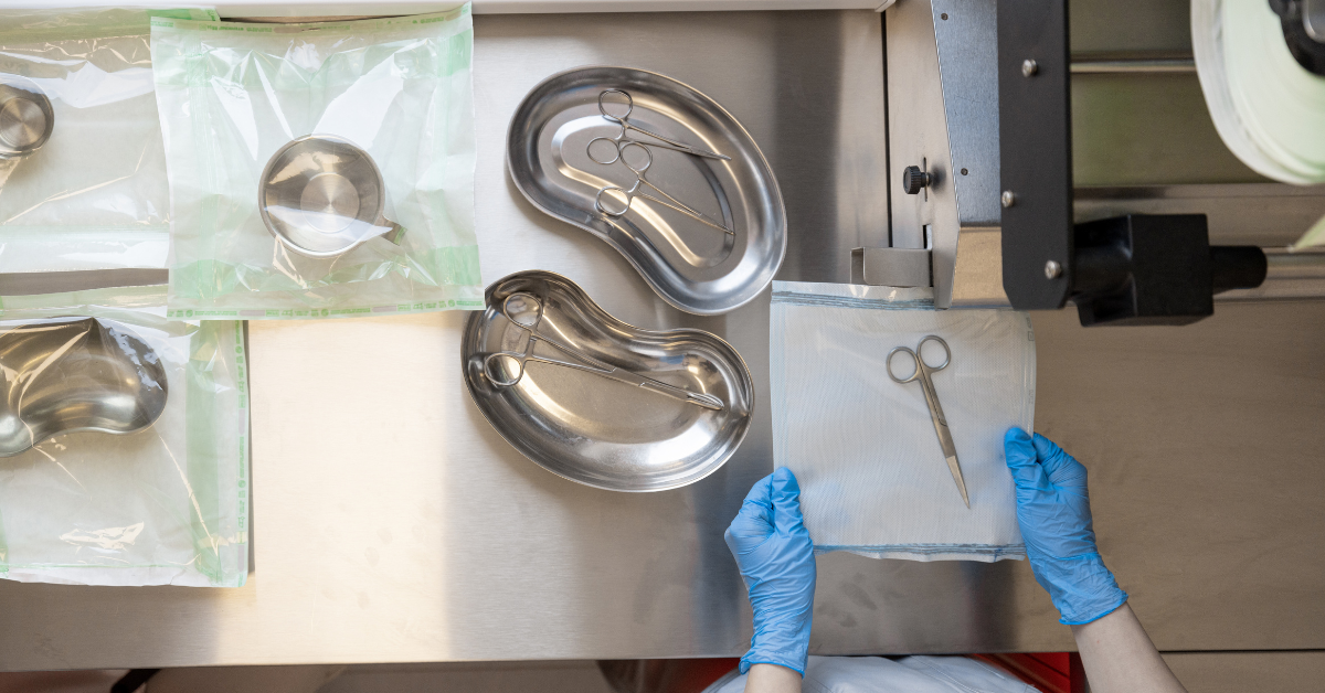 Medical equipment being prepped before a procedure.